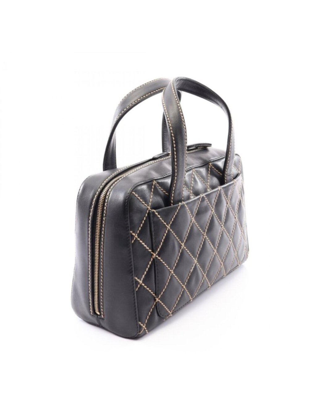 ★SOLD★ Chanel Handbag Wild Stitch Black Leather - Picture 2 of 11